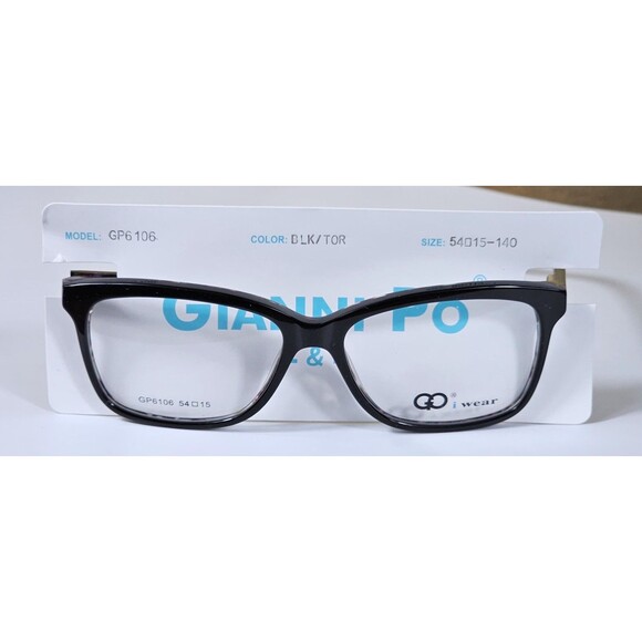 GIANNI PO WOMEN'S EYEGLASSES GP6 106 54-15 140 Blk/ Purple Tort NWT DEMO LENSES - Picture 3 of 16